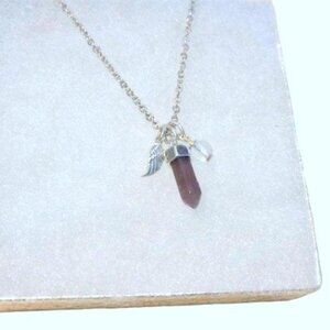 Avon Amethyst Crystal Strength Necklace